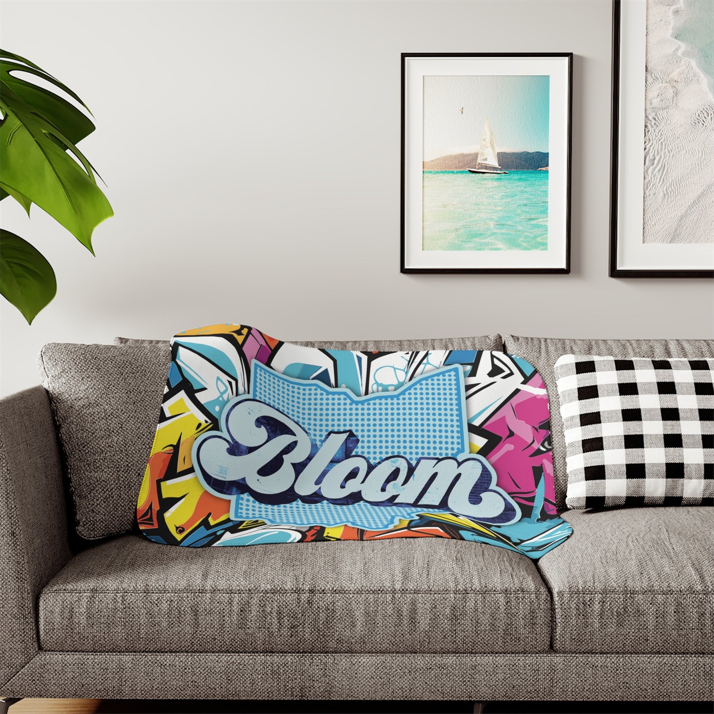 Ohio Bloom Sherpa Blanket