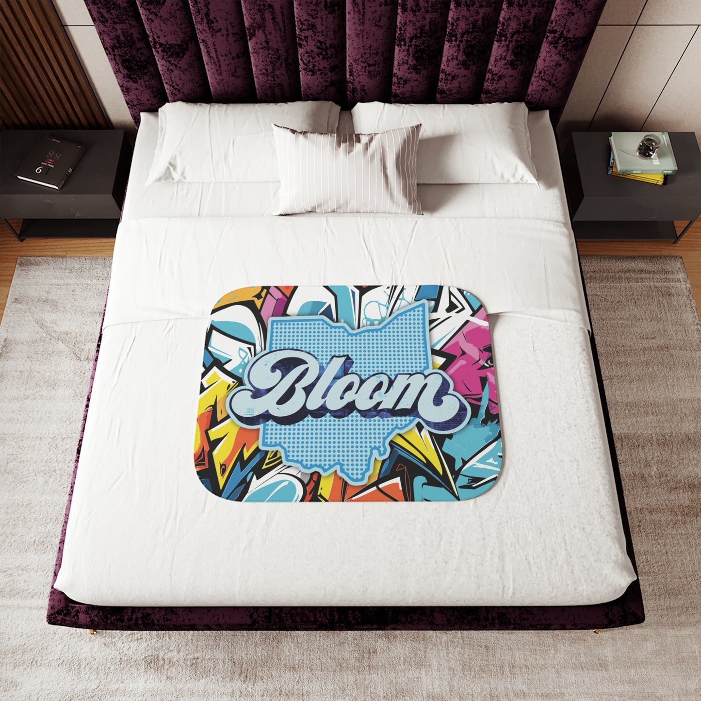 Ohio Bloom Sherpa Blanket