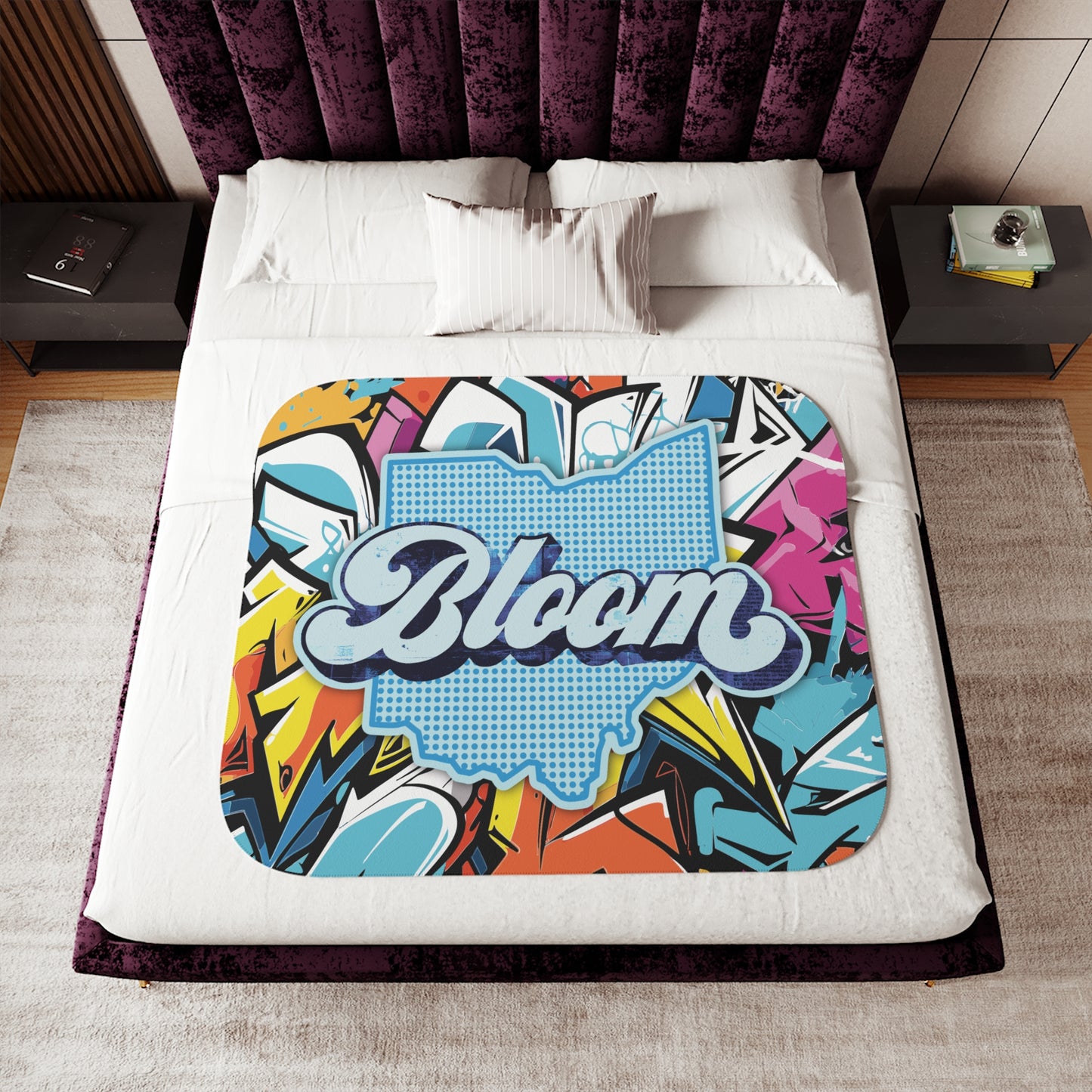 Ohio Bloom Sherpa Blanket