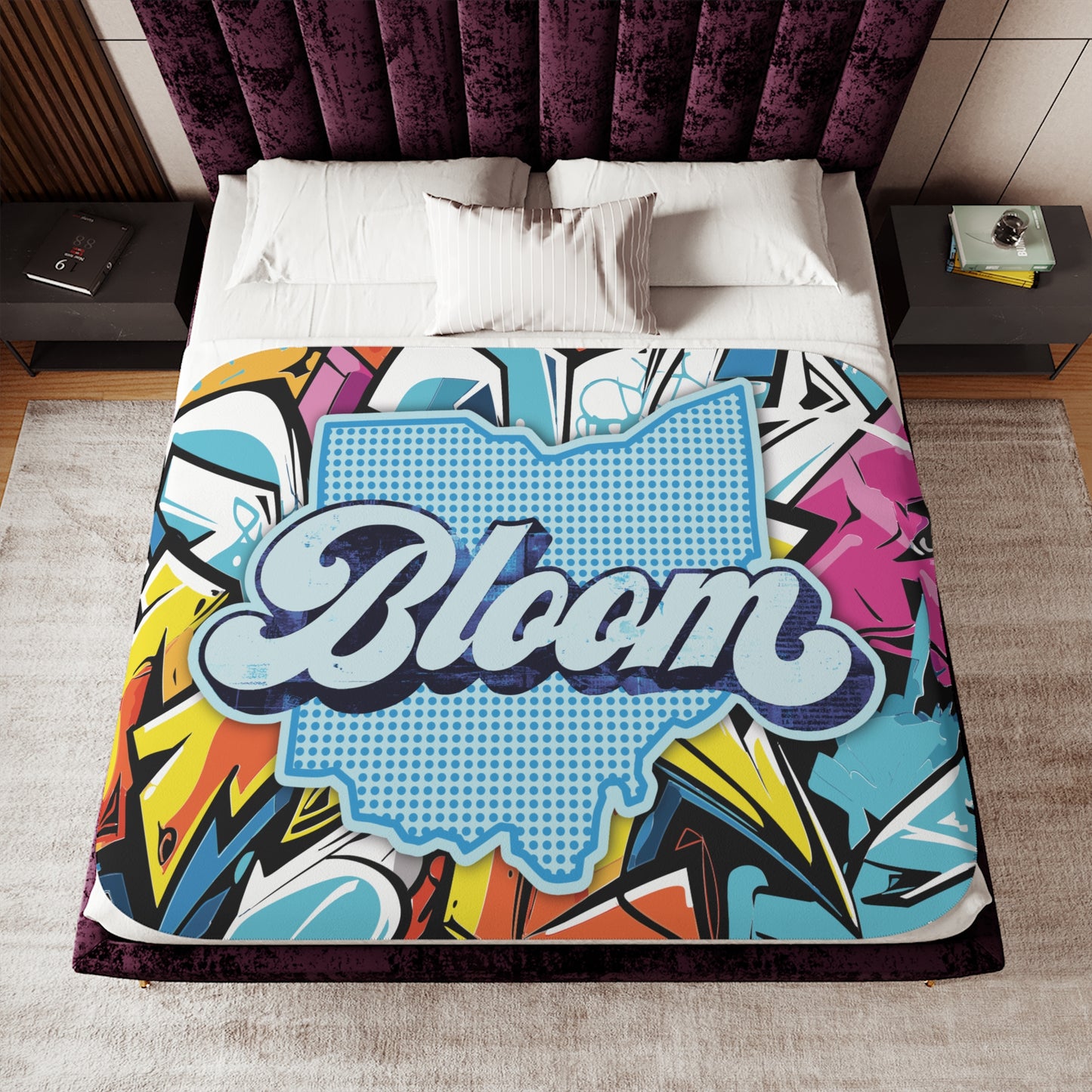 Ohio Bloom Sherpa Blanket