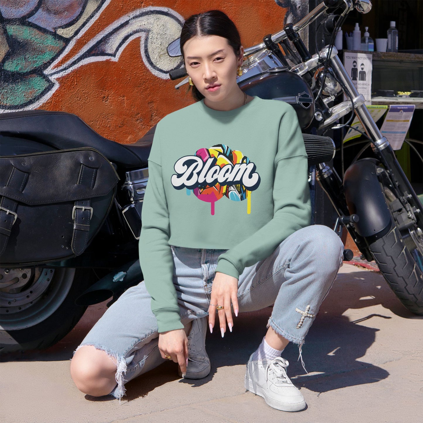Bloom Drip Cropped Sweatshirt